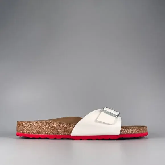 Birkenstock Madrid Men's EU 43 US 10 White Patent Leather Slip On Sandals Casual - Picture 6 of 9